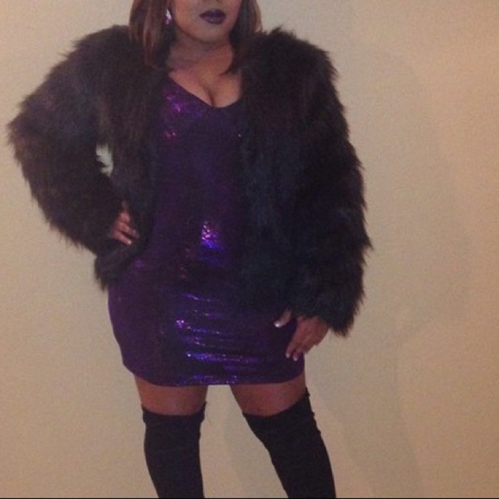 Purple Sequence Glitter Dress- New Years Birthday
